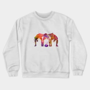 Rugby player in watercolor Crewneck Sweatshirt